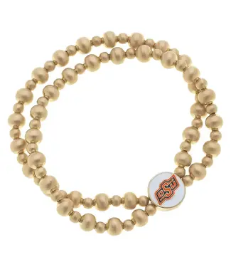 Oklahoma State Cowboys 2-Row Ball Bead Stretch Bracelet