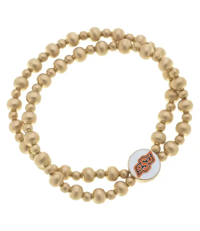 Oklahoma State Cowboys 2-Row Ball Bead Stretch Bracelet