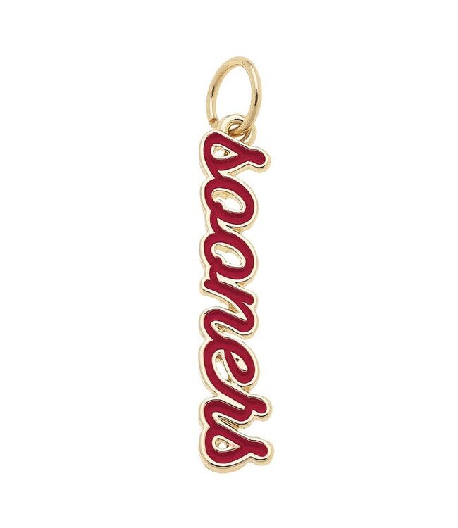 Oklahoma Sooners Enamel Script Charm