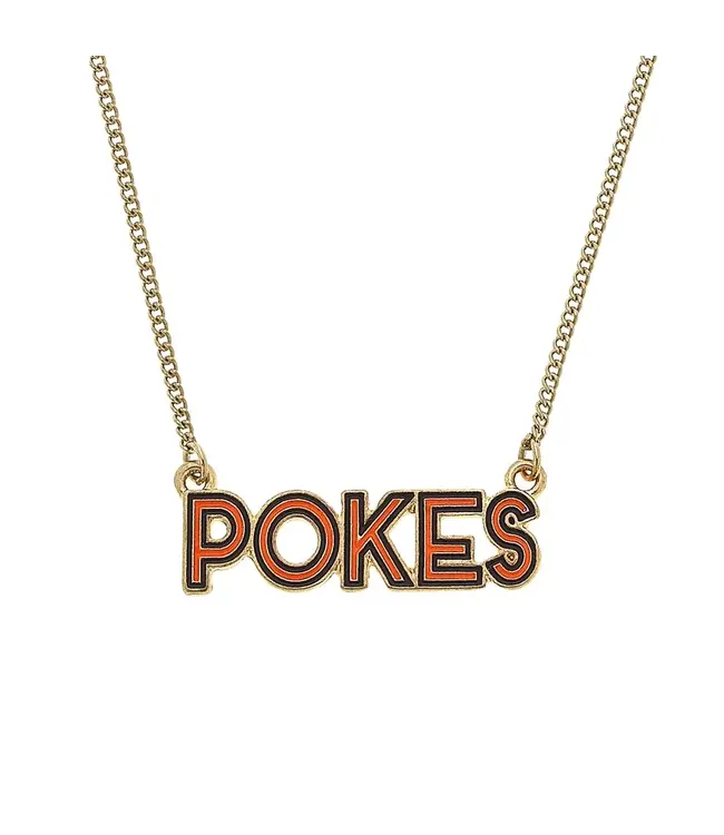 Oklahoma State Cowboys Outline Enamel Necklace