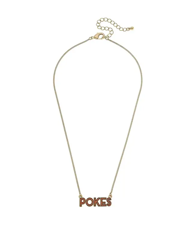 Oklahoma State Cowboys Outline Enamel Necklace