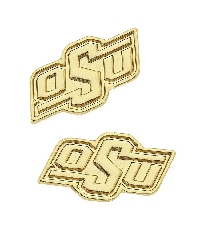 Oklahoma State Cowboys 24K Gold Plated Stud Earrings