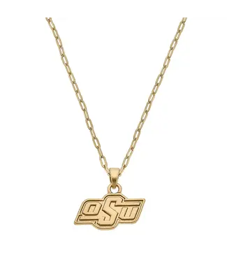 Oklahoma State Cowboys 24K Gold Plated Pendant Necklace