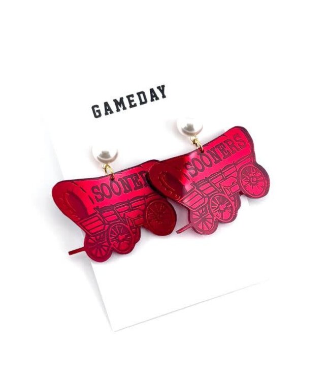 Oklahoma Ou Sooners Wagoner Earrings