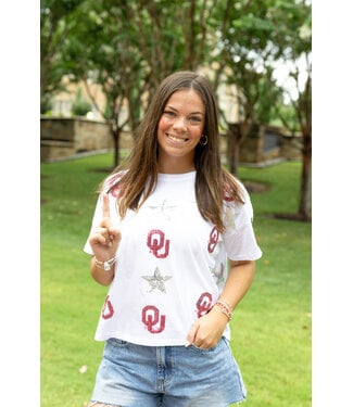 OU The All Over Sequin Boxy Tee