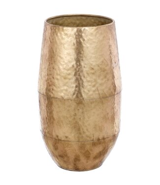 24" Metal Planter Gold Antique