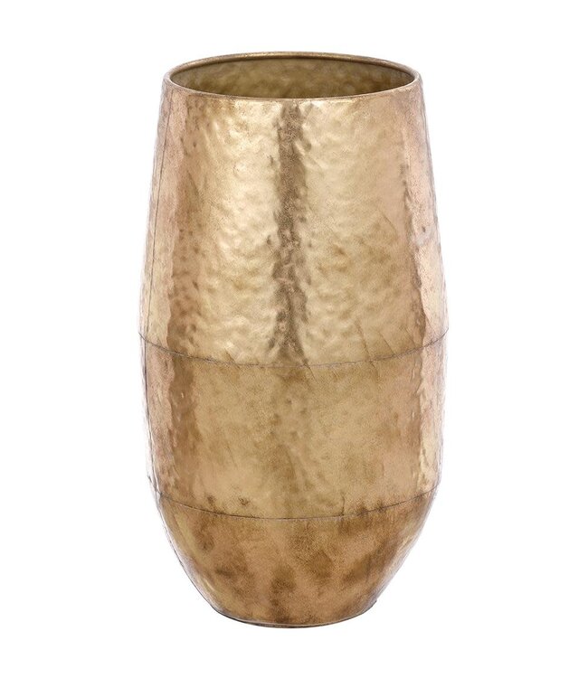 24" Metal Planter Gold Antique