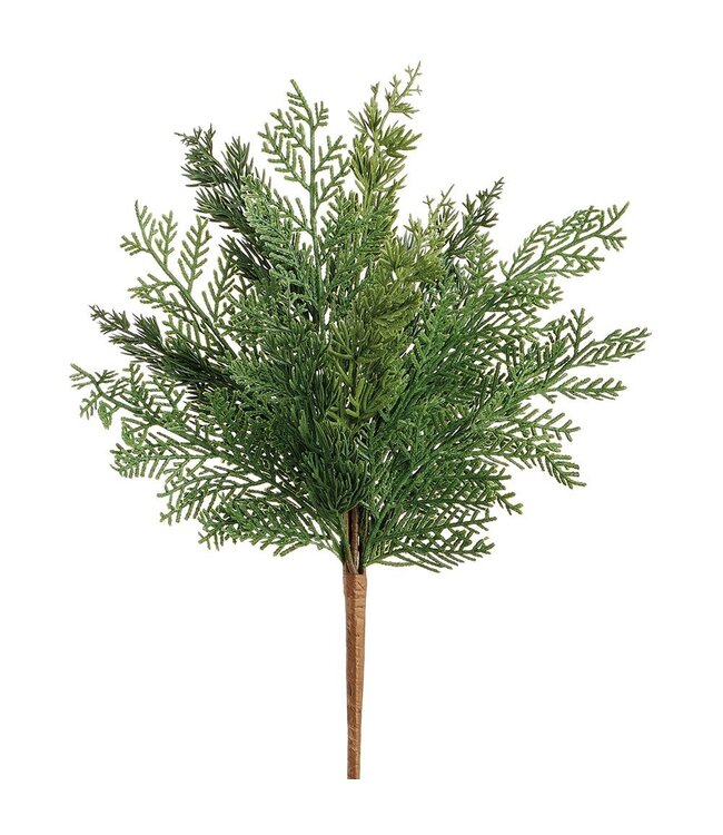 17" Mixed Cypress Bush Green