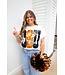 Alice Licensed Oklahoma State Metallic Word With Icons Tee