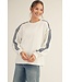 Lila Stripe Contrast Accent Comfy Sweatshirt
