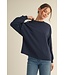 Lila Stripe Contrast Accent Comfy Sweatshirt