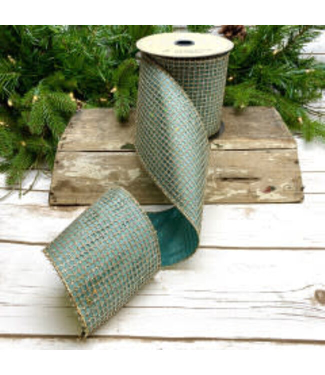 4" x 10yds Taffeta Glitter Mesh Ribbon