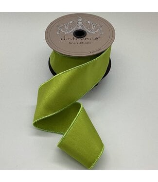 2.5” x 10 yds Faux Dupion, Lime