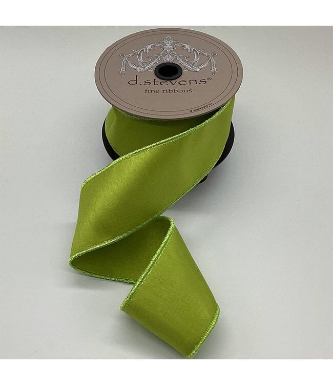 2.5” x 10 yds Faux Dupion, Lime