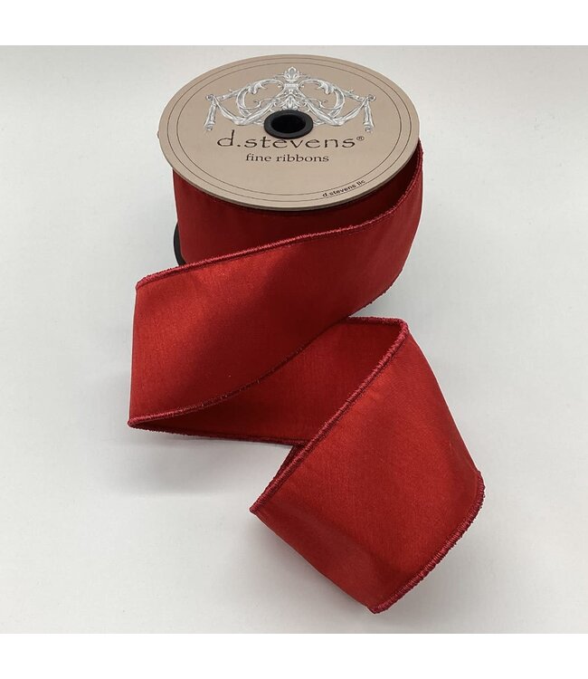2.5” x 10yds Faux Dream Dupion, Crimson