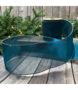 4” x 10yds Metallic Tissue Silk, Peacock