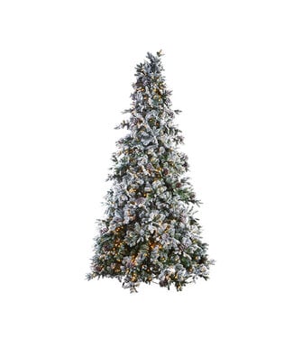 "DC" 9' Pre-Lit Flocked Spruce Tree