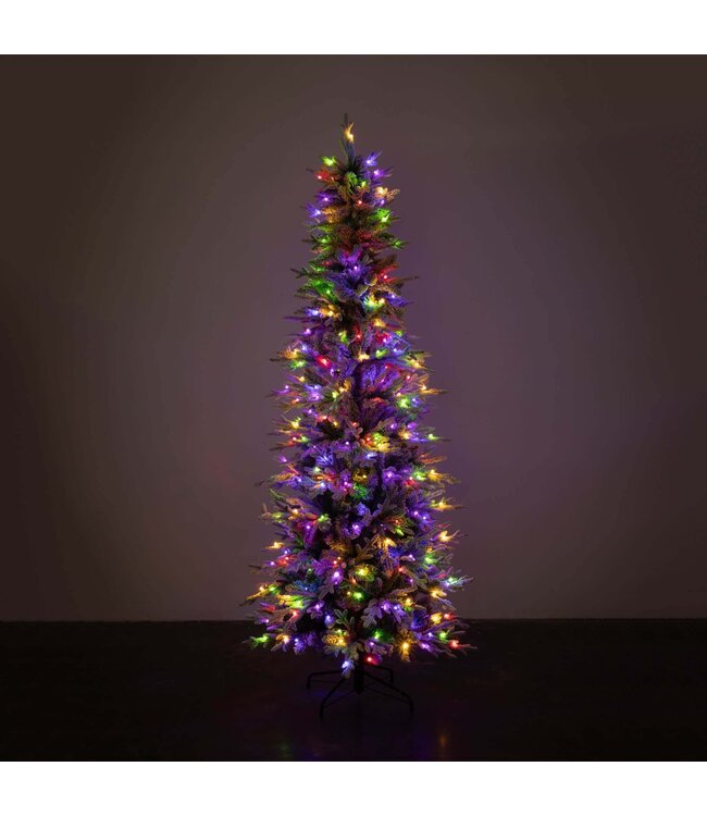 7.5' LED Pencil Flocked Tree