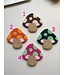 Punch Needle Coasters, Colorful Mushroom Coasters