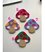 Punch Needle Coasters, Colorful Mushroom Coasters