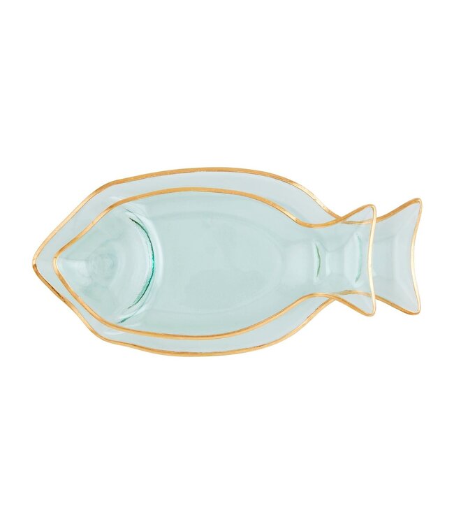 Gold Edge Fish Tray Set