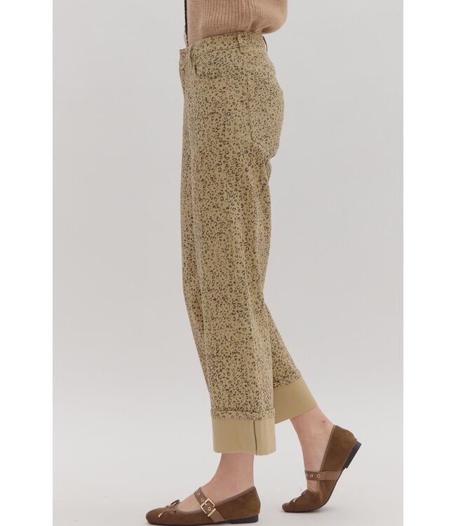 Aria Leopard Print High Waist Wide Leg Pants
