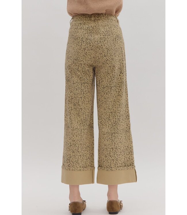 Aria Leopard Print High Waist Wide Leg Pants