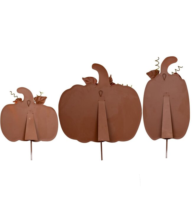 THE ROUND TOP COLLECTION Medium Ribbon Pumpkins Orange - Sold Individually