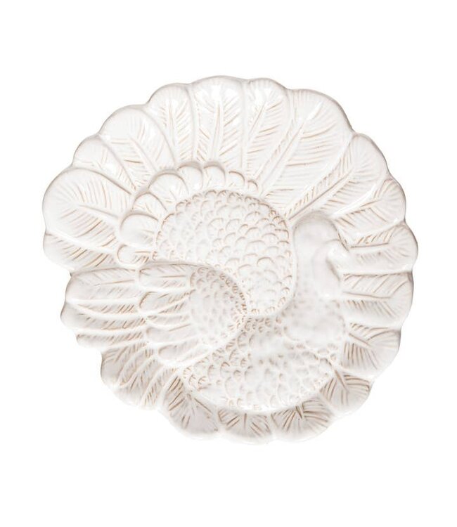 Fall/Harvest White Turkey Thanksgiving Decorative Plate