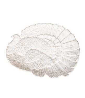 Fall/Harvest White Turkey Thanksgiving Serving Platter