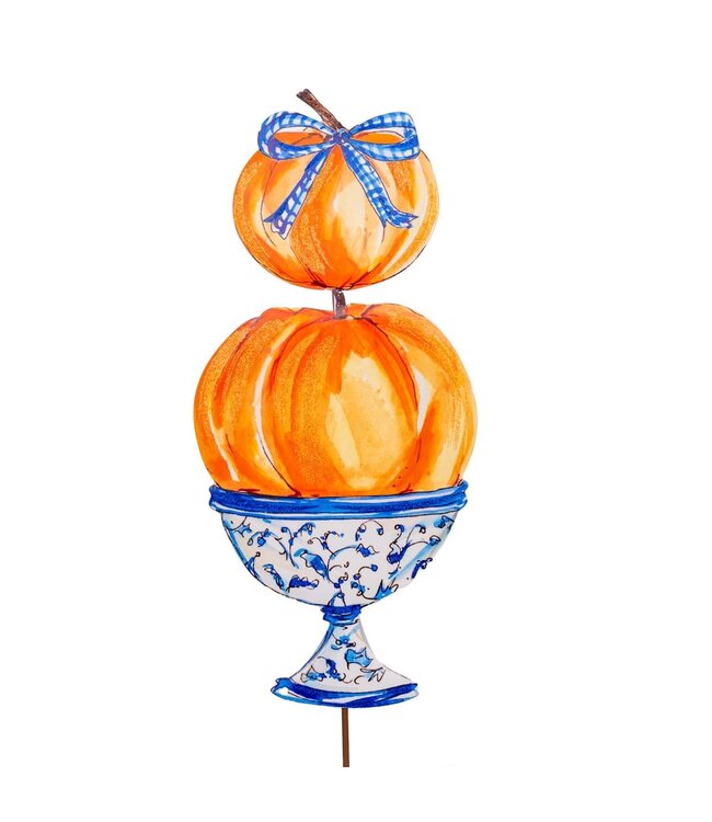 THE ROUND TOP COLLECTION Blue Two Pumpkin Topiary