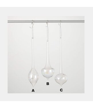 Long Clear Finial Ornament