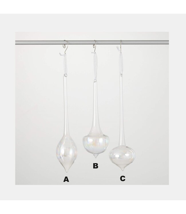 Long Clear Finial Ornament