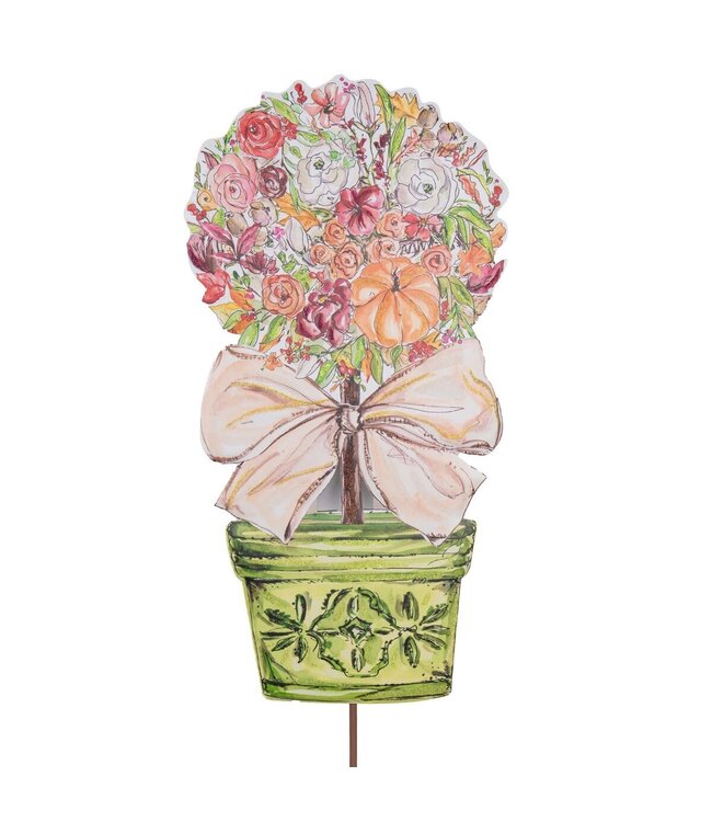 THE ROUND TOP COLLECTION Large Rose & Pumpkin Topiary