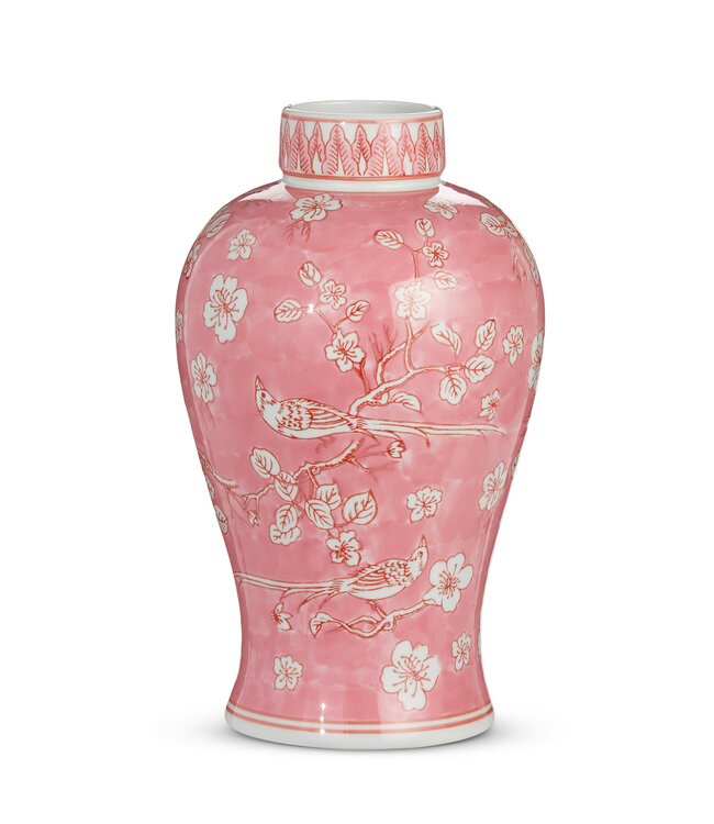 Hand-Painted Pink Chinoiserie Vases/Jar