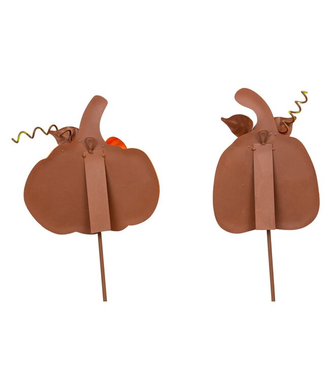 THE ROUND TOP COLLECTION Small Ribbon Pumpkins Orange - Sold Individually