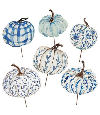 THE ROUND TOP COLLECTION Blue & White Pumpkins - Sold Individually