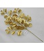 25” Glittered Paddle Leaf Spray, Gold