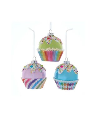 3.25" Glass Cupcake Ornament