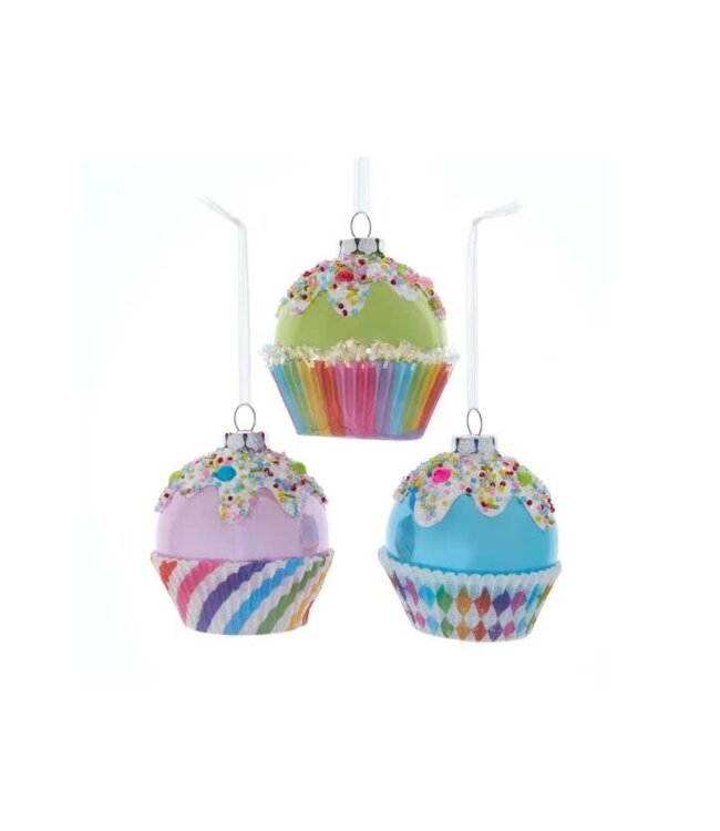 3.25" Glass Cupcake Ornament