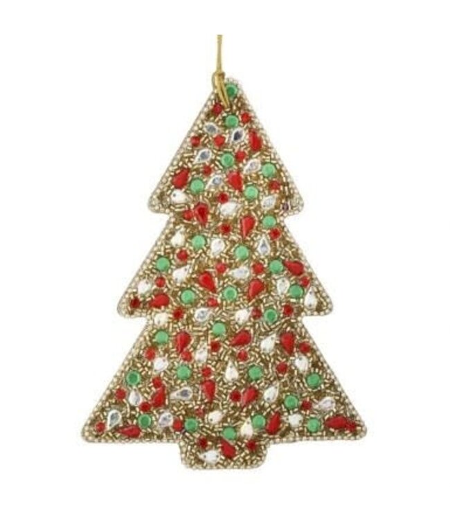 6" Multi Jeweled Beaded Tree Ornament