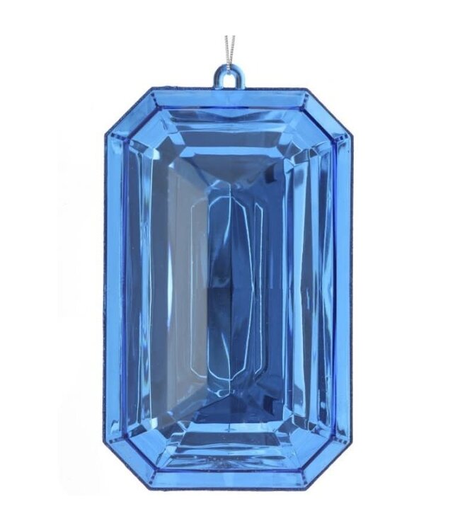9" Acrylic Emerald Cut Precious Gem Ornament