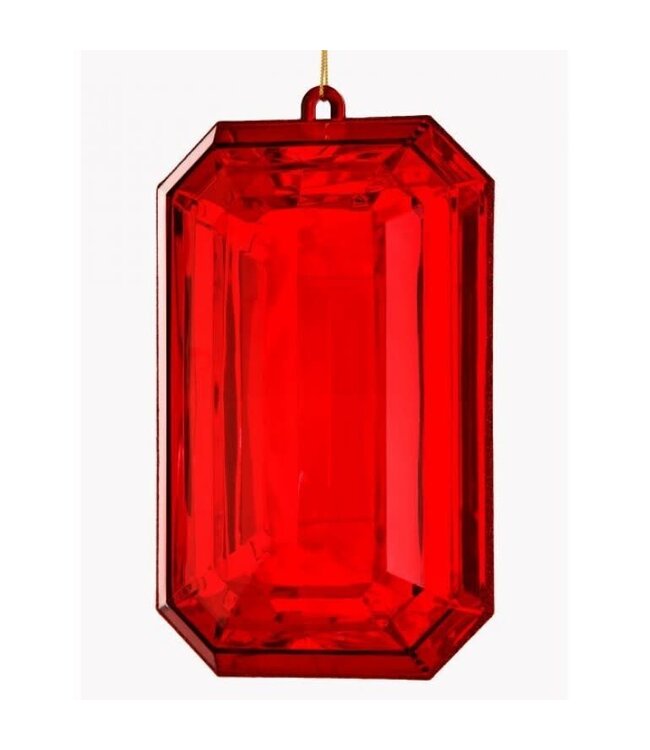 9" Acrylic Emerald Cut Precious Gem Ornament