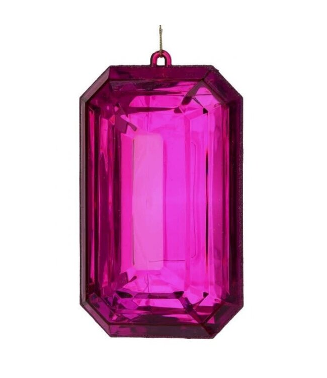 9" Acrylic Emerald Cut Precious Gem Ornament