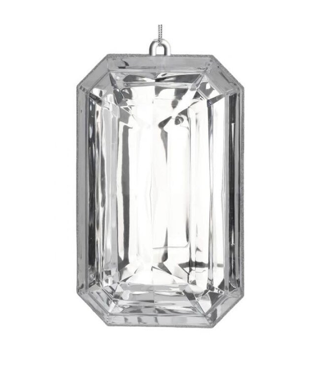 9" Acrylic Emerald Cut Precious Gem Ornament