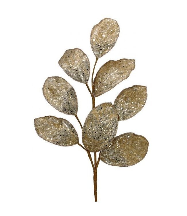 28" Micro Beaded/Sequins Magnolia Leaf Spray