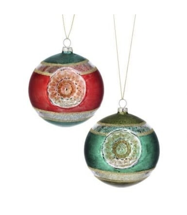 4" Merc Glass Reflector Ball Ornament
