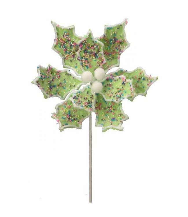 24" Sprinkle Candy Poinsettia Stem