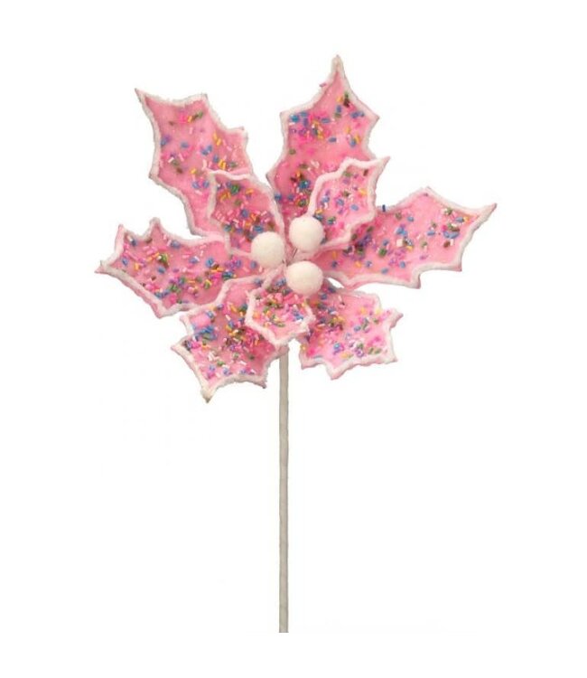 24" Sprinkle Candy Poinsettia Stem