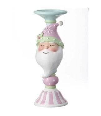 12" Resin Candy Santa Candle Stand
